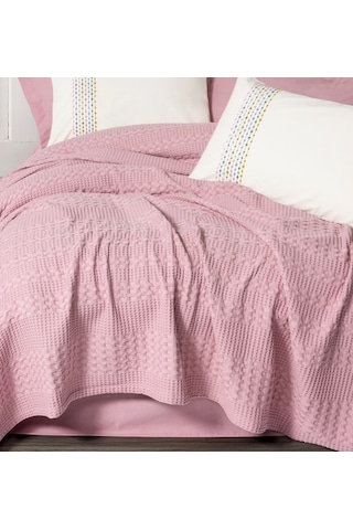 Cottonbox Aura-pebble Pembe-lastikliçarşaflı Tek Kiş.pike Takımı
