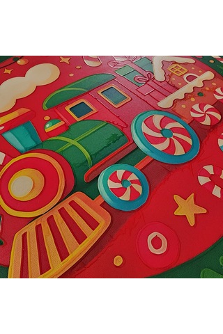 Şeker Treni Yeni Yıl Evi Kapı Ve Duvar Süsü 30x30