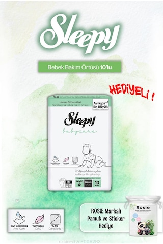 Sleepy Babycare Bebek Bakım Örtüsü 10'lu Ve Rosie Pamuk Hediye Diğer