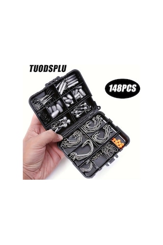 Fochsia Toudsplu 148 Parça Texas Balıkçılık Seti Kurşun Jig Oltaları Halka Ve Klipsli Tatlı Ve Tuzlu Su Balık Avı