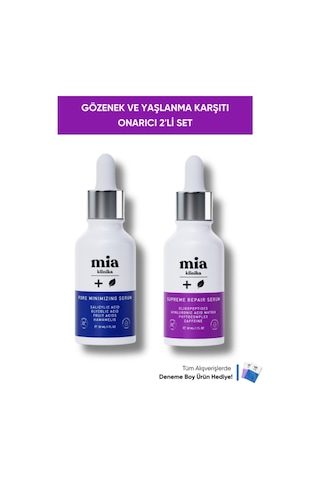 Mia Klinika Gözenek Siyah Nokta Gidermeye Yardımcı Serum ve Yaşlanma Karşıtı Onarıcı Serum 2'li Set