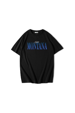 Brz Collection Unisex Oversize Nata Montana And Madonna Best Friend T-shirt-siyah Siyah
