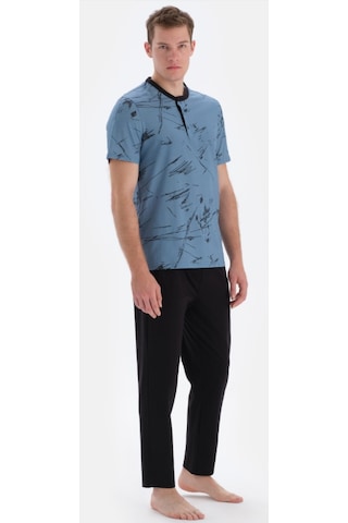 Eros 33080 Kısa Kol Erkek Pijama Takımı Mavi