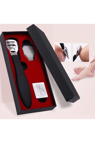 Shineyee Paslanmaz Çelik 2'li Fonksiyonlu Ayak Törpüsü - Ölü Deri Ve Nasır Temizleme Aleti