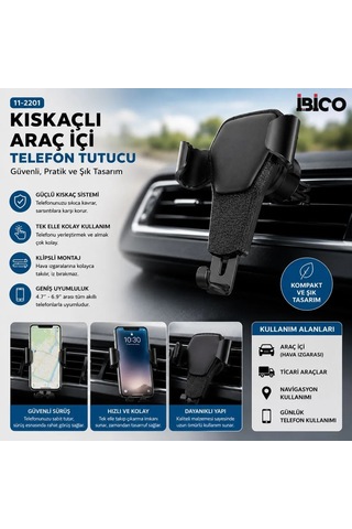 Jenerik Kıskaçlı Araç İçi Telefon Tutucu