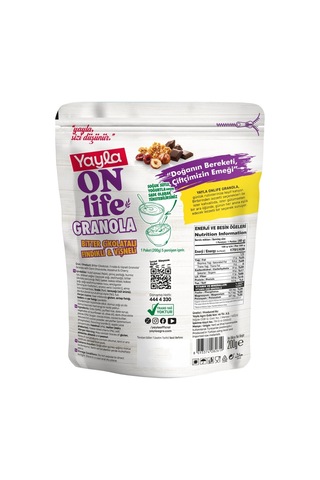 Yayla Onlife Bitter Çikolatalı Fındıklı Ve Vişneli Granola 200 G X5