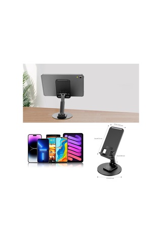 Jmary Mk-59 Yüseklik Ayarlı Katlanabilir 360 Derece Dönebilen Telefon Ve Tablet Standı Siyah