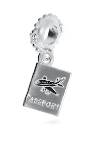 Kadın Passport Temalı Gümüş Charm Gümüş