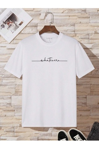 Flood Of Style Erkek Beyaz Whatever Baskılı Oversize