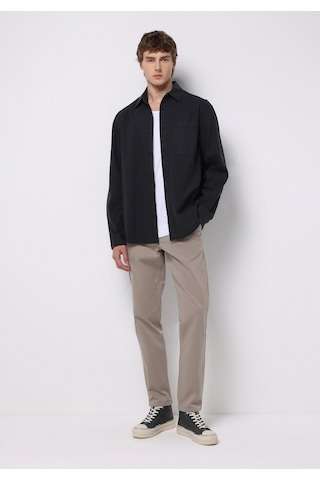 Colin's Colins Comfort Fit Shirt Neck Düz Erkek Siyah Uzun Kol Gömlek Cl1075661 Q1.v2 Blk Siyah