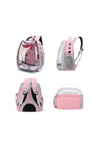 Karikatür Desen Kedi Şeffaf Pet Çanta Uzay Kapsülü Taşınabilir Pet Sırt Çantası, Renk: Mavi