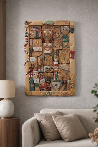 Alizrad El Yapımı Doğal Ahşap Duvar Tablosu Tek Ve Özgün Sanat Eseri Handmade & Unique 30 45 1