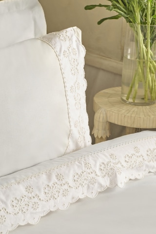 Karaca Home Carmello Brodeli %100 Pamuk Çift Kişilik Nevresim Takımı Beyaz Beyaz