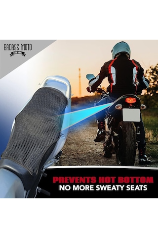 Motosiklet Koltuk Ped, Soğutma 3d Mesh Motosiklet Koltuk Kapağı Güneş İçin. Nefes Alabilen Havalandırılmış Hava Koltuğu Yastığı