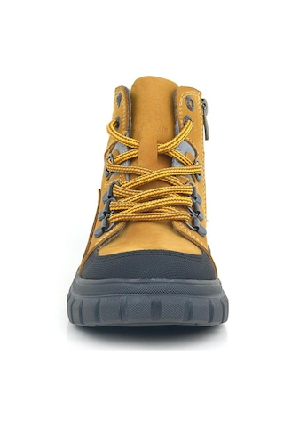 Rakerplus Hakiki Deri Sarı Fermuarlı Erkek Çocuk Bot Sarı