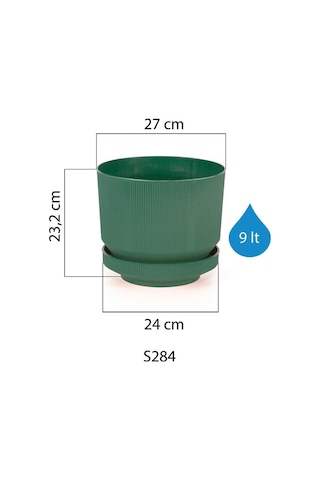 Serinova Lüks Çizgili Desenli Saksı 9 Lt 24474504