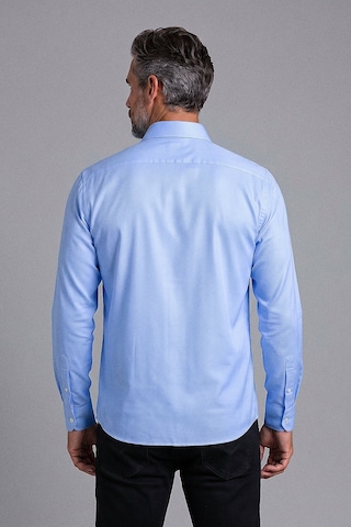 Bisse Açık Mavi Regular Fit Cepsiz Uzun Pi Omente Yaka Gömlek Gmkls261104 33