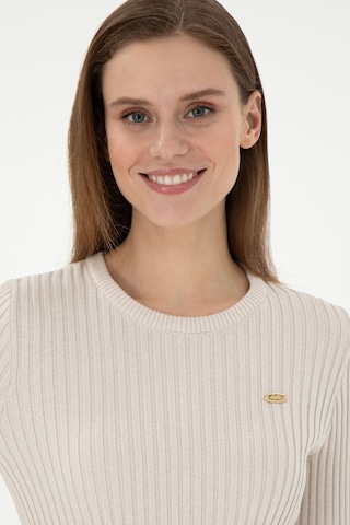 U.S. Polo Assn. Kadın Krem Bisiklet Yaka Kazak 50297099-VR071