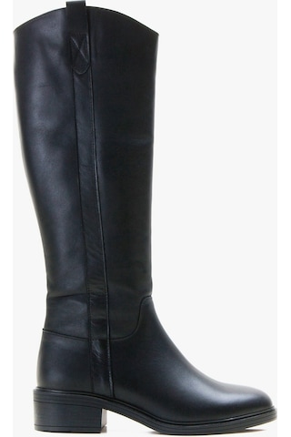 Luvishoes Acro Siyah Cilt Hakiki Deri Kadın Çizme Siyah