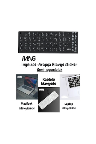 Mn6 Map01 Arapça Klavye Etiketi/silinmez-3 Adet/notebook-pc Uyumlu/arapça Klavye Sticker