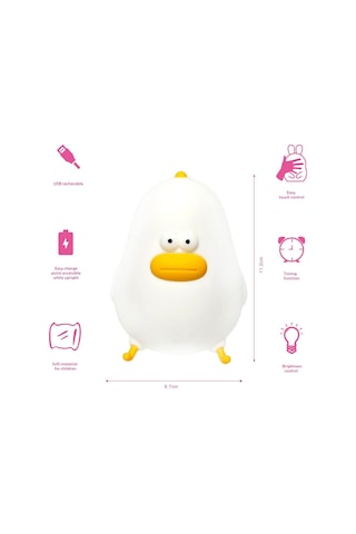 Suofeng Yumuşak Silikon Akıllı Uyku Lambası - 2600k Sıcak Beyaz Işık, 3w, 1200mah Pil, Yatak Odası Besleme Gece Lambası Beyaz