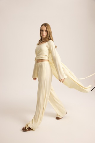 Mai Studios Co. Raina Sarı Kimono Basic Üçlü Takım Sarı