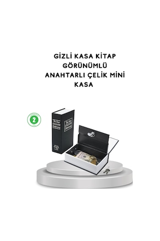 Gizli Kitap Kasa Metal Gövdeli, Anahtarlı