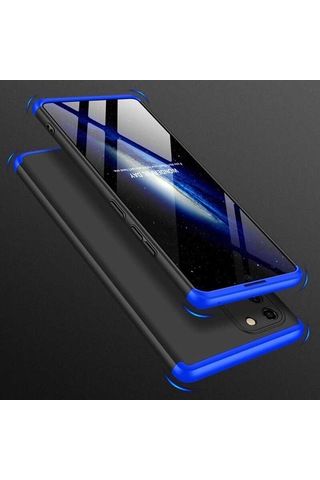 Samsung Uyumlu Galaxy A91 S10 Lite Kılıf Zore Ays Kapak Siyah-Mavi
