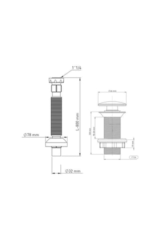 İzyapı Klick Klack Taşmasız Bas Aç Metal Lavabo Sifonu