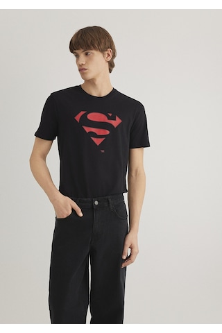 Mavi - Superman Baskılı Siyah Tişört 066875-900 Siyah