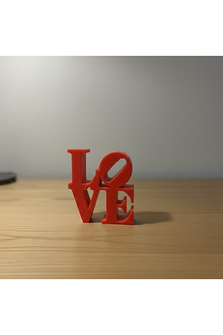 Modern "love" Tipografik Dekoratif Figür Minimalist Pla Masaüstü Aksesuarı Kırmızı