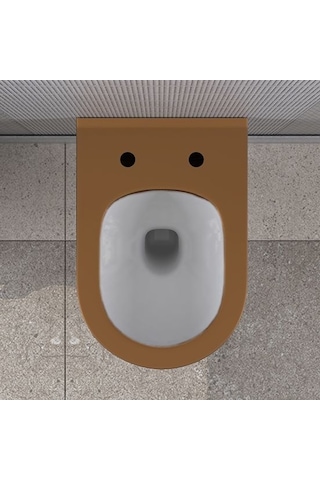 Lucco Asma Klozet İçi Beyaz Dışı Komple Bronz