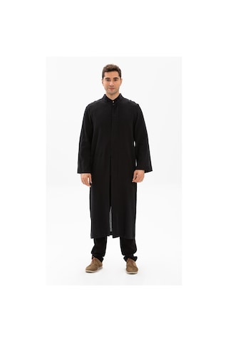 Şile Bezi İnce Erkek Namaz Cübbesi Yazlık Namazlık Pamuk Kumaş Cübbe Siyah Syh-siyah Siyah