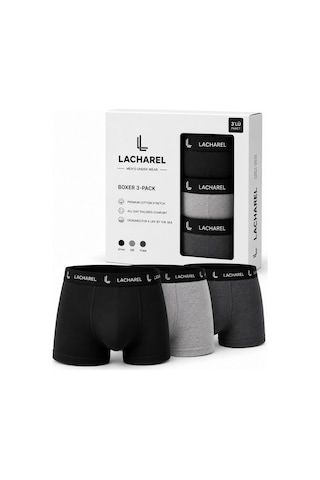 Ac&Co / Altınyıldız Classics Erkek 9'lu İç Giyim Seti Pamuklu 3 Boxer 6 Çorap Çoklu Paket - Siyah - Füme - Gri - Beyaz Çok Renkli
