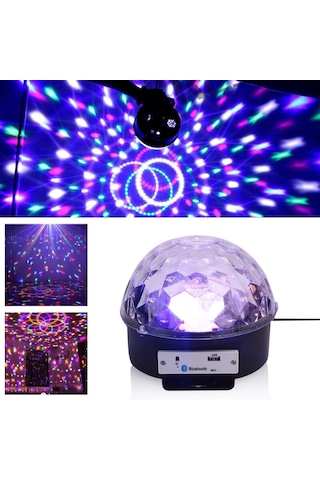 Küre Disko Topu Müzik Çalar Renkli Lazer Işıklı Bluetooth 5468