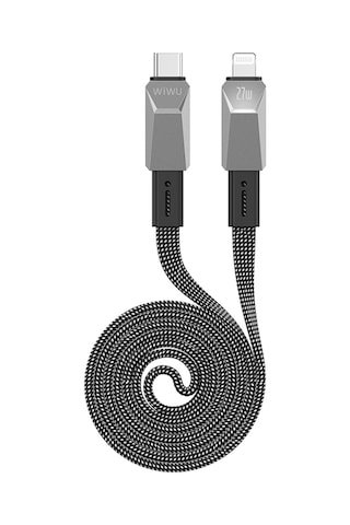Wiwu Wi-c077 Cyberlink Serisi Type-c To Lightning Hızlı Şarj Özellikli Şarj Kablosu 27w 1m Gümüş Gümüş