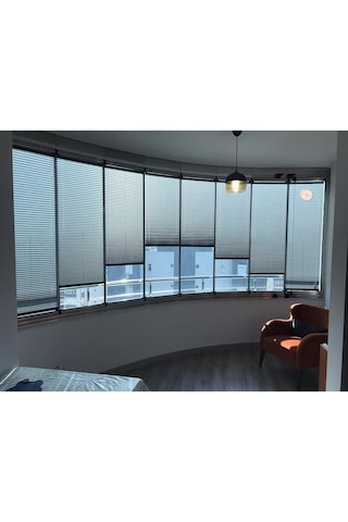 Katlanabilir Cam Balkon Plise Perdesi Açık Gri Vidalı - Kancalı Kancalı Sadece Cam Balkon İçin Açık Gri Açıkgri