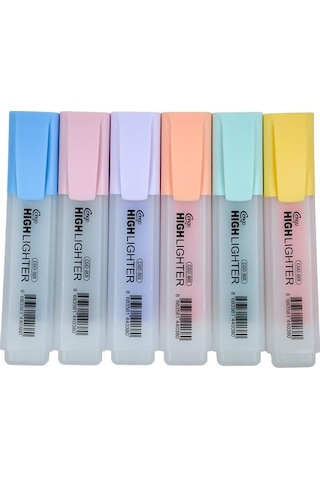 Cengo 6lı Fosforlu Kalem Candy Renkler Cgo801 Çok Renkli