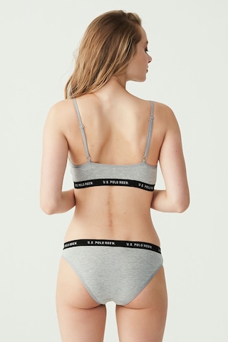 U.S. Polo Assn. Kadın Gri Melanj Büstiyer Slip Set 65004 Gri