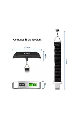 Taşınabilir Ölçekli Dijital Lcd Ekran 110lb / 50 Kg Elektronik Bagaj Asılı Bavul Seyahat Tartıları Bagaj Çantası Ağırlık Dengesi Aracı Altın