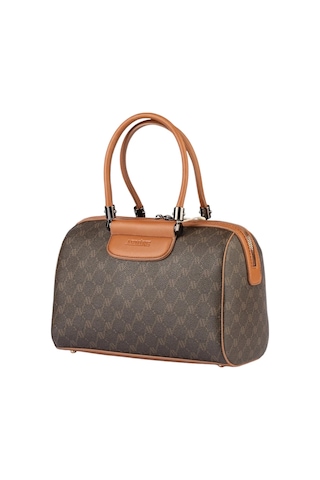 Armine 396 Kadın Omuz Çantası Kahve Noktalı Kahverengi