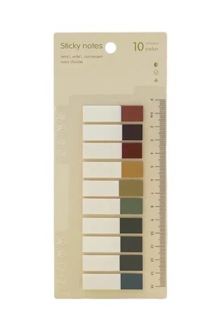 10 Renkli Cetvelli Şeffaf Indeks Sayfa Sticker Pastel Tonlar Çok Renkli
