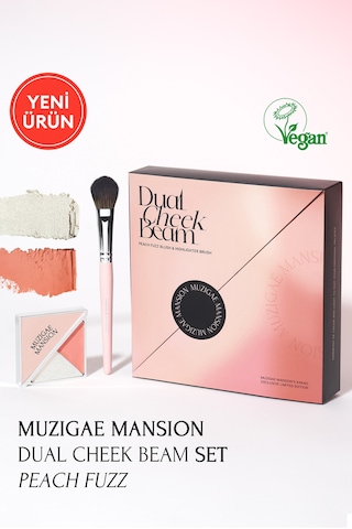 Allık Ve Aydınlatıcı Paleti + Fırça Seti Muzıgae Mansıon Dual Cheek Beam Set 02 Peach Fuzz 02 Peach Fuzz