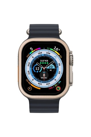 Watch Ultra 49mm Alüminyum Kasa Cam Ekran Koruyucu - Gold