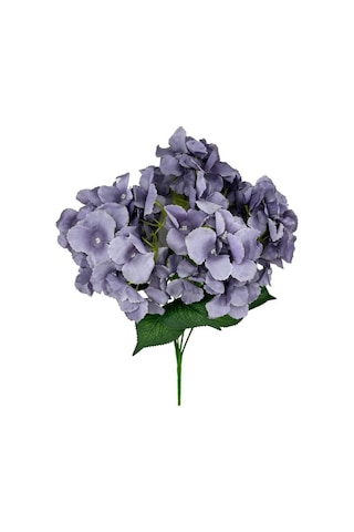 Yapay Çiçek Ortanca Çiçeği Demeti 43 Cm Açık Koyu Lila