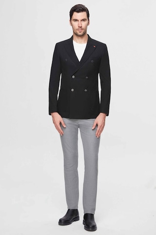 D's Damat Slim Fit Siyah Metal Düğmeli Kruvaze Kumaş Ceket 3ef04dd024881 Siyah
