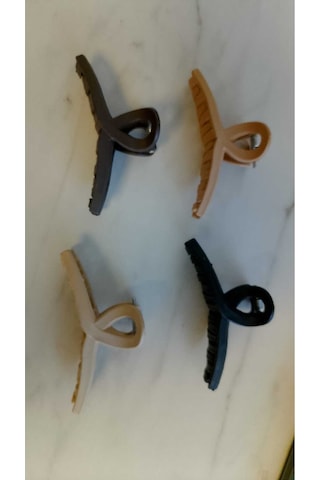 Şehrazat Handmade 4 Lü Midi Orta Boy Mandal Saç Tokasi Çok Renkli