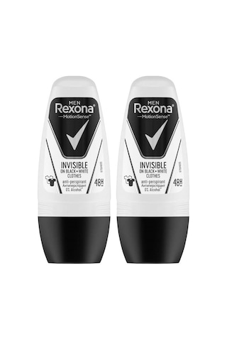 Rexona Men Invisible Black+White Erkek Roll-On Deodorant 50 ML x 2