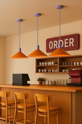 Rougesun Sarkıt Lamba-avize - Modern Endüstriyel Mufak Hol Cafe Salon Avize Turuncu