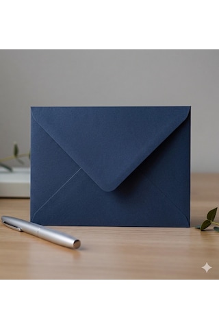 25 Adet 13x18 Cm Premium Kalite Davetiye Zarfı Koyu Mavi